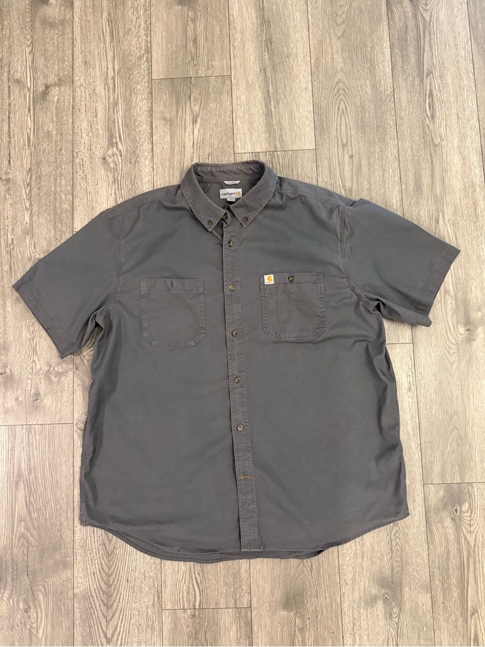 Carhartt Relaxed Fit Grey Button Front  Men’s Size: 2XL Workwear Shirt